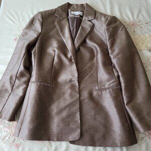 Calvin Klein Brown Satin Blazer